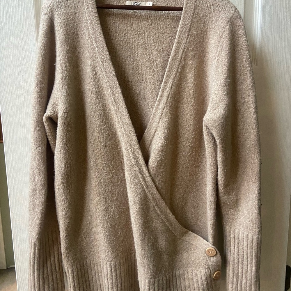 Cozy Beige Wrap Sweater
